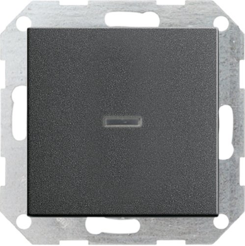 Выключатель кнопочный с подсветкой без рамки Gira System55 1-кл. антрацит картинка